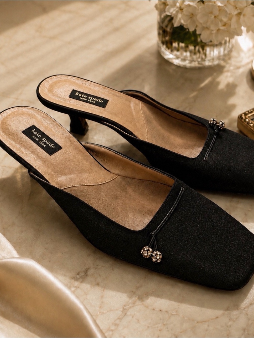 Kate Spade size 7.5 black mules